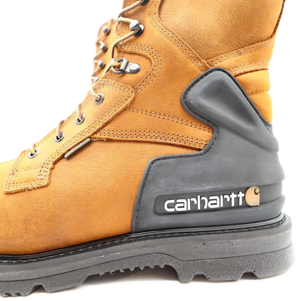 Carhartt CMW8100 8-Inch Waterproof Work Boot Mens 11 Brown Leather EH New